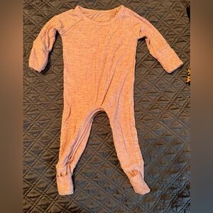 Little Sleepies Heather Mauve Pink Ribbed Crescent Zippy